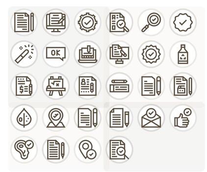 28 256x256 Icons for Correct in PIXEL Perfect Bold Line Format vector