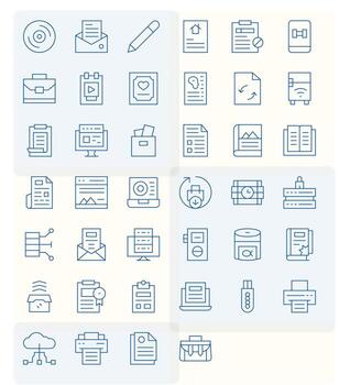 40 Display Perfect Icons themed around File in 256x256 Thin Line format vector