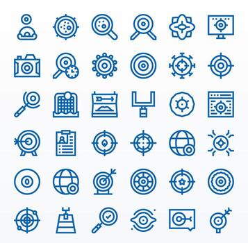 36 Bold Line Pixel Aligned 128x128 Icons from Objective Suite vector