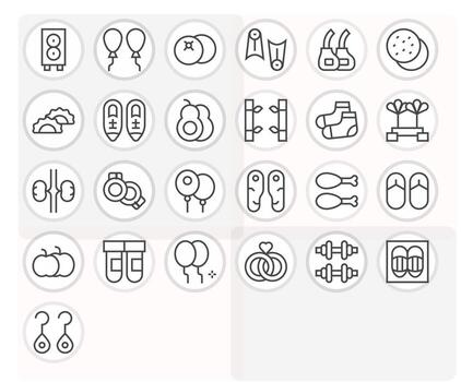 Pair Modern Collection with 25 Regular Line 128x128 Pixel Optimized Icons vector