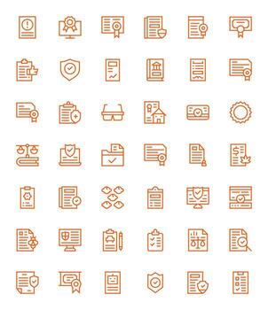 Compliance Professional Set with 42 Regular Line Pixel Aligned High Resolution Icons vector