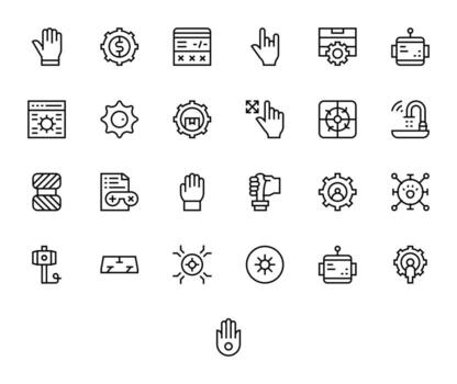 25 Pixel Aligned 256x256 Icons for Control in elegant Regular Line design vector