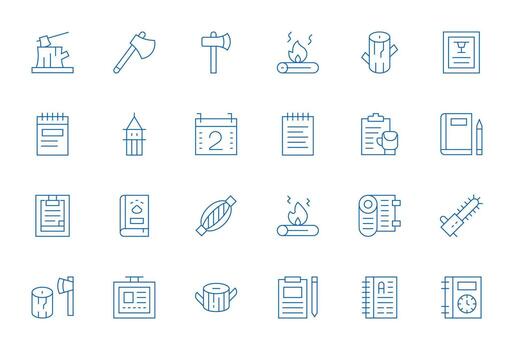 24 Thin Line Display Perfect Vectors for Log Theme