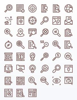 Find Comprehensive Bundle with 45 Pixel Aligned Bold Line 256x256 Icons vector