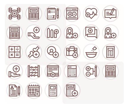 28 256x256 íconos para añadir en detalle mejorado negrita línea formato vector