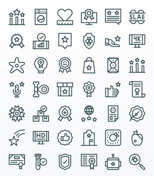 Quality Ultimate Package with 42 High Resolution Regular Line Grid Fitted Icons vector