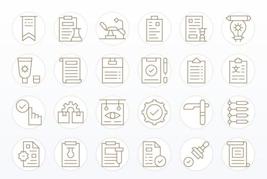 24 Delgado línea íconos desde procedimiento en alto resolución píxel optimizado calidad vector