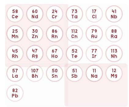 25 Icons for Periodic Table Element featuring 64x64 PIXEL Perfect Regular Line Graphics vector
