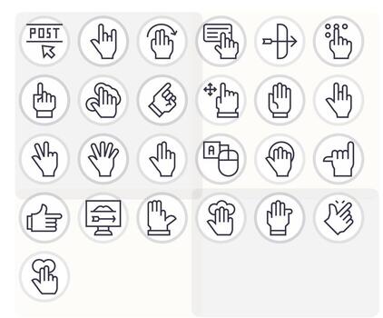 25 Icons inspired by Cursor in Pixel Optimized Retina Ready Regular Line quality vector