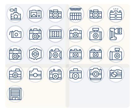 25 Regular Line Icons designed for Shutter in Retina Ready Display Perfect format vector