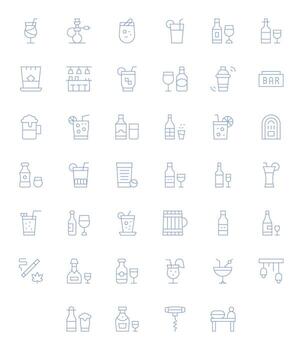 40 monitor Perfecto 128x128 íconos para bar en elegante Delgado línea diseño vector