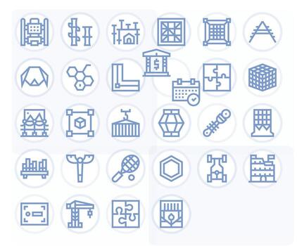 Framework Icon Toolkit featuring 28 Display Perfect 128x128 Bold Line elements vector