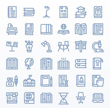 Study Scalable Set featuring 36 Display Perfect Bold Line 128x128 Icons vector