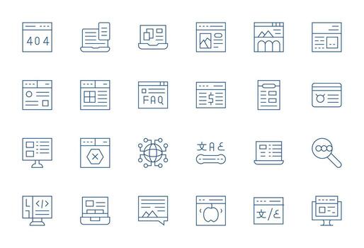 24 Display Perfect Thin Line Icons designed for Webpage Interface vector