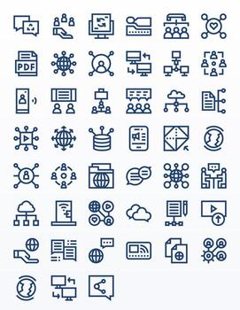 45 High Resolution Editable Icons for Sharing in Bold Line Theme vector