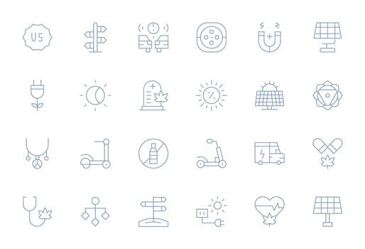 Alternative Icon Toolkit featuring 24 Grid Fitted Retina Ready Thin Line elements vector