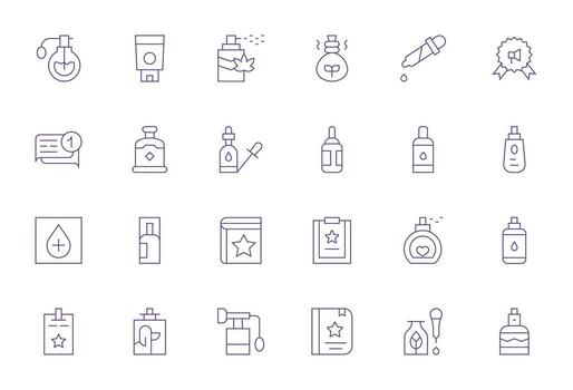 Essential Icon Repository containing 24 Thin Line Retina Ready Pixel Aligned graphics vector