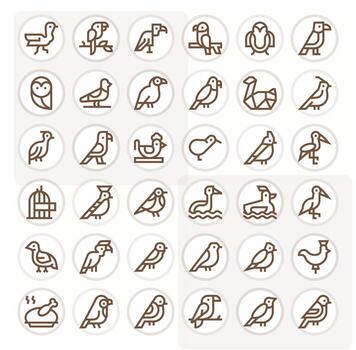 36 Bold Line Display Perfect Icons tailored for Avian 64x64 interface vector