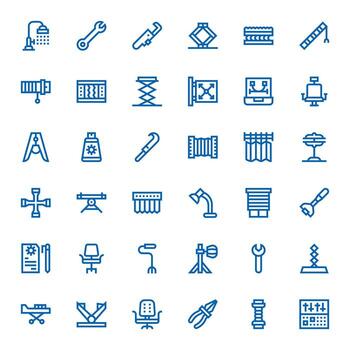 36 Bold Line Icons for Adjustable in crisp High Resolution PIXEL Perfect resolution vector