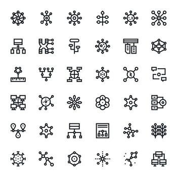 Nodes Modern Collection with 36 Bold Line High Resolution Pixel Optimized Icons vector