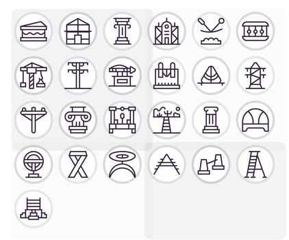 25 Regular Line Grid Fitted Vectors for Support Structure Theme