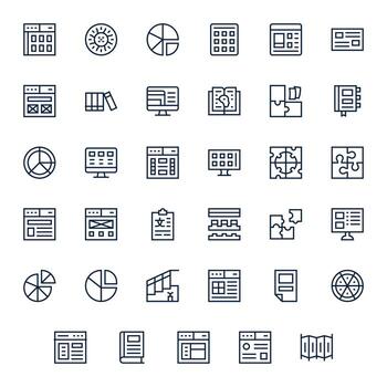 35 Editable Regular Line Icons from Sections Collection vector