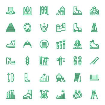 Climbing Icon Repository containing 36 Bold Line High Resolution Pixel Aligned graphics vector