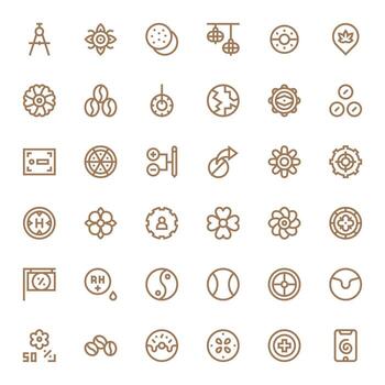 Circle Icon Collection featuring 36 Pixel Optimized High Resolution Bold Line Designs vector
