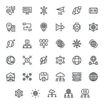 regular línea monitor Perfecto íconos desde conectividad conjunto con 35 64 x 64 íconos vector