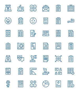 42 píxel optimizado retina Listo íconos para encuesta en elegante regular línea diseño vector