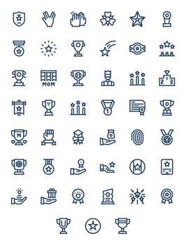 45 PIXEL Perfect Icons themed around Recognition in 128x128 Bold Line format vector