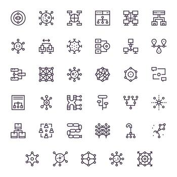 35 monitor Perfecto regular línea íconos desde nodos colección vector