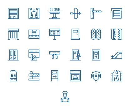 salida profesional conjunto con 25 regular línea píxel alineado 64 x 64 íconos vector