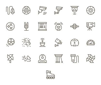 25 Regular Line PIXEL Perfect Icons crafted for Motion 256x256 applications vector