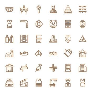 Lineart Ultimate Package with 36 High Resolution Bold Line Editable Icons vector