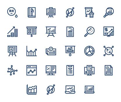 28 píxel alineado negrita línea íconos desde grafico colección vector