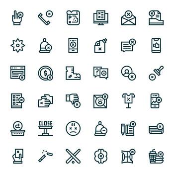 36 Bold Line Icons from Cancel in 256x256 Pixel Aligned Quality vector