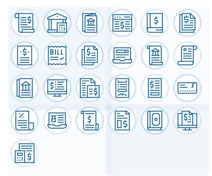 Statement Graphics featuring 25 Regular Line Display Perfect 256x256 Designs vector