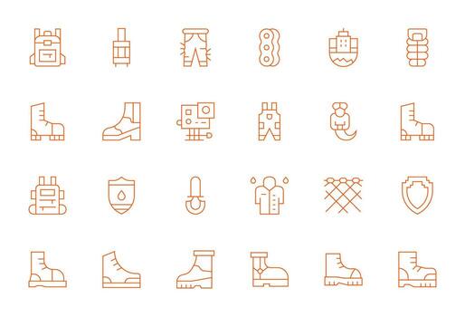 Durable featuring 24 High Resolution Icons in Thin Line Design vector