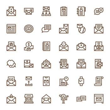 36 píxel optimizado negrita línea íconos diseñado para correo electrónico interfaz vector