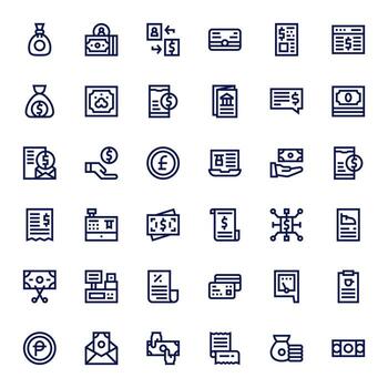 36 256x256 Bold Line Pixel Optimized Icons for Bill Projects vector