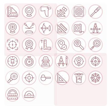 Precise Professional Set with 32 Thin Line PIXEL Perfect Retina Ready Icons vector
