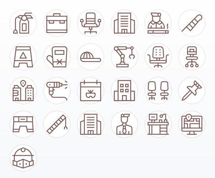 25 Regular Line Icons designed for Workplace in High Resolution Pixel Optimized format vector
