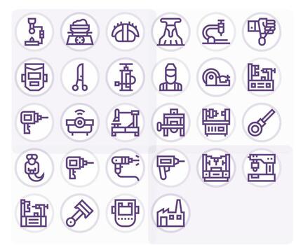 Metalworking Icon Repository containing 28 Bold Line 64x64 Display Perfect graphics vector