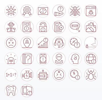 32 256x256 monitor Perfecto íconos para problema en Delgado línea tema vector