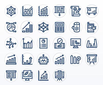28 High Resolution Display Perfect Icons for Graph in Bold Line Theme vector