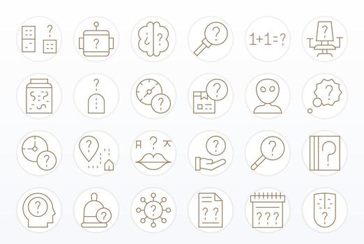 24 Thin Line Pixel Aligned Icons crafted for Unknown 64x64 applications vector