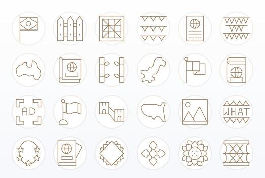 frontera último paquete con 24 256x256 Delgado línea monitor Perfecto íconos vector