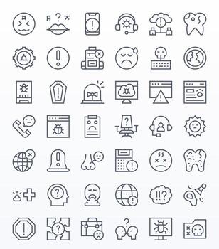 Problem Icon Repository containing 42 Regular Line 256x256 Pixel Optimized graphics vector