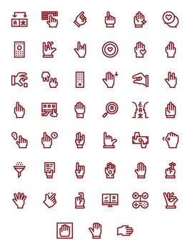 45 64 x 64 negrita línea íconos optimizado para Seleccione cuadrícula equipado monitor vector